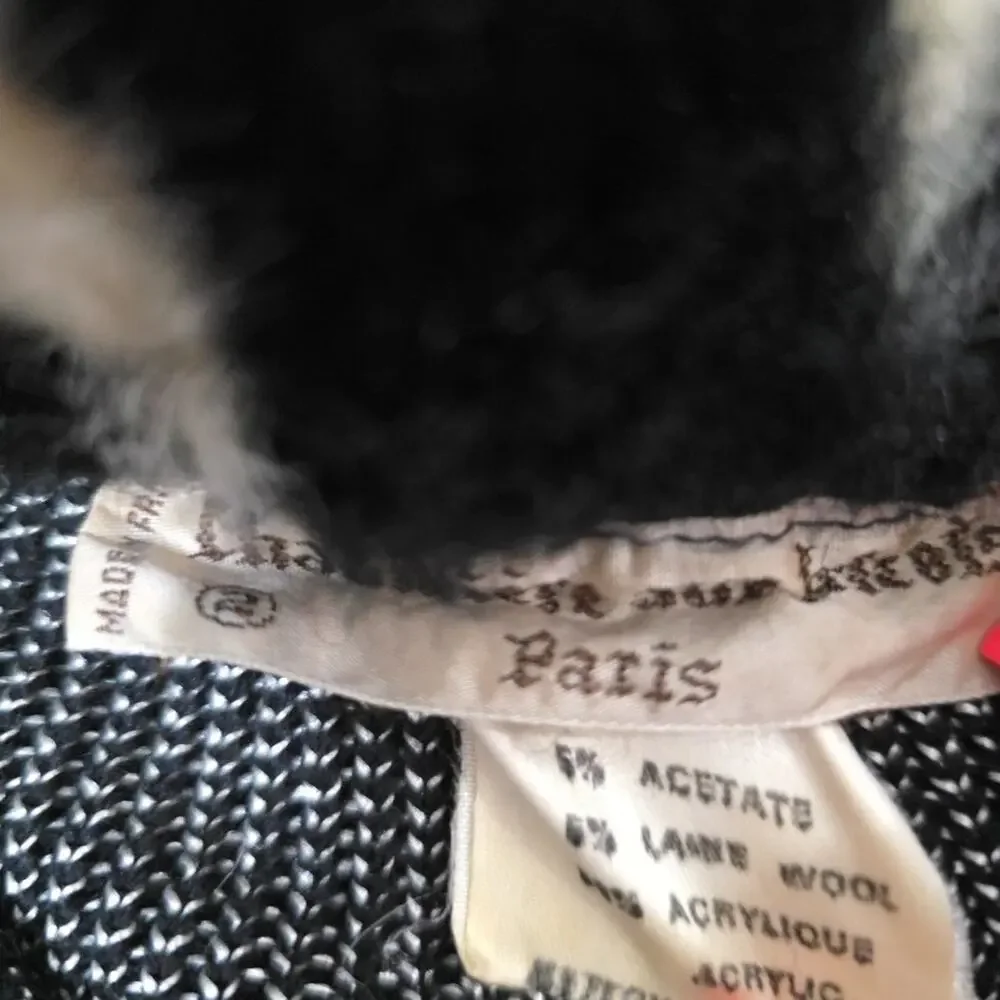 Vintage Chaumière aux Tricots Paris Sz S Sweater Wool Blend Graphic Avant-garde